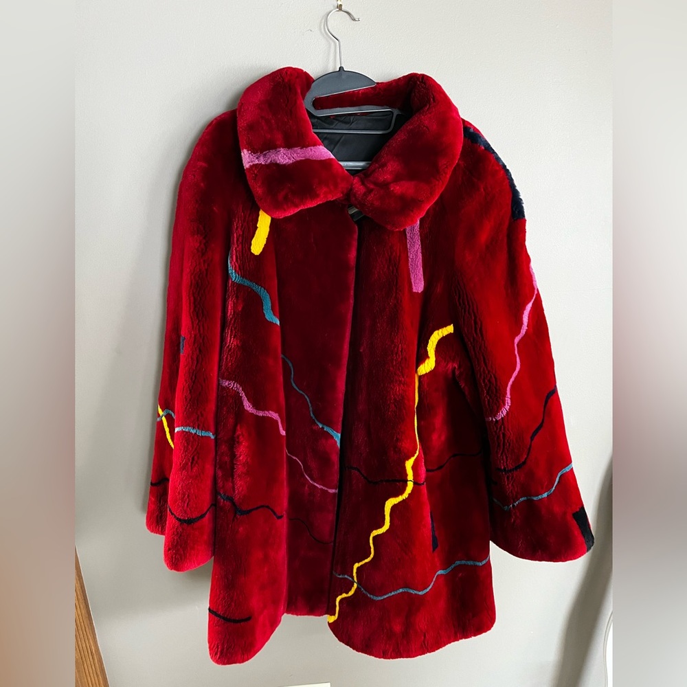 Dyed Red Multi
Sheared Beaver Swing Stroller Coat/Jacket Unique